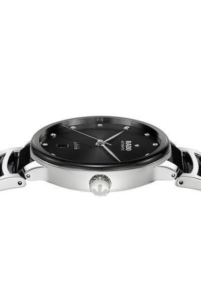 Shop Rado Centrix Diamond Automatic Bracelet Watch, 39.5mm In Black