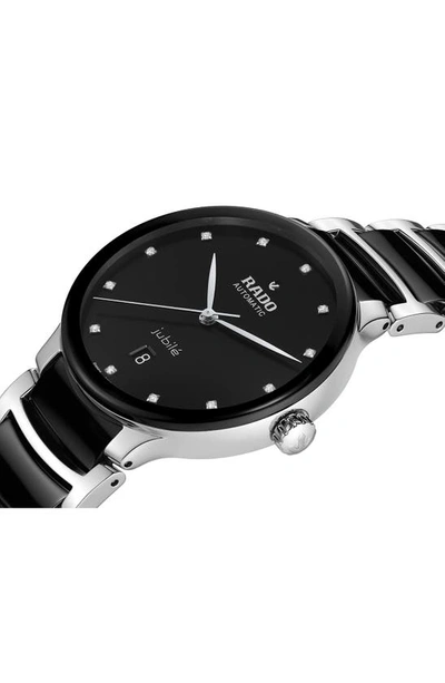 Shop Rado Centrix Diamond Automatic Bracelet Watch, 39.5mm In Black