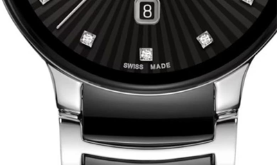Rado Centrix Diamond Automatic Bracelet Watch, 39.5mm In Black
