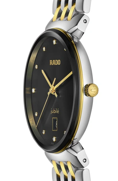 Shop Rado Florence Classic Diamond Bracelet Watch, 38mm In Black