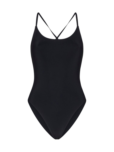 Shop Lido Uno Low Cut Swimsuit In Black