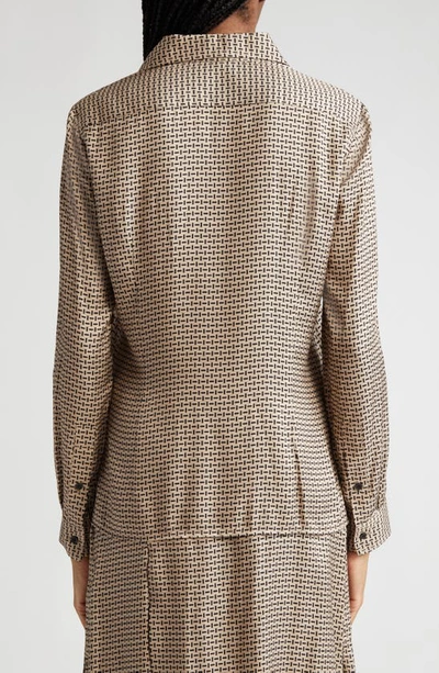 Shop Judith & Charles Ronel Print Button-up Shirt In Camel Print