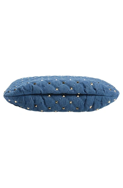 Valentino Rockstud Small Quilted Denim Hobo Bag In 849 Light Denim