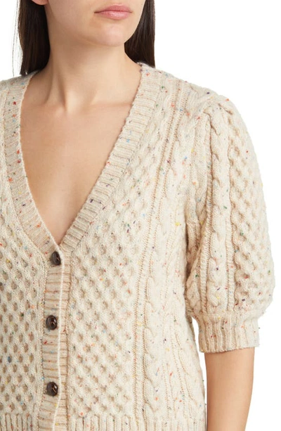 Shop Rails Isla Short Sleeve Wool Blend Cardigan In Cream Confetti