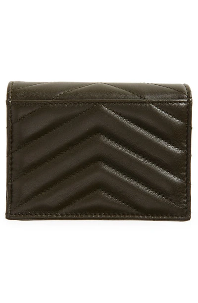 Shop Saint Laurent Matelassé Leather Card Case In Light Musk