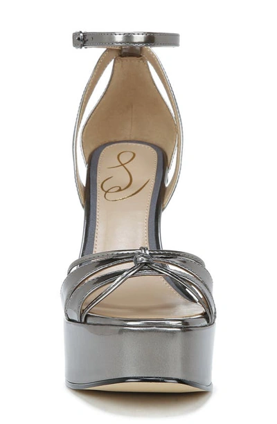 Shop Sam Edelman Kamille Ankle Strap Platform Sandal In Pewter Olive