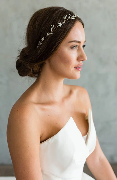 Shop Brides And Hairpins Brides & Hairpins Galatea Opal & Czech Crystal Halo In Gold