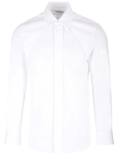 Shop Alexander Mcqueen Long Sleeved Buttoned Cuff Shirt In White