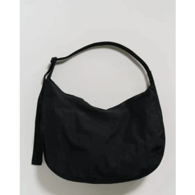 Shop Baggu Large Nylon Crescent Bag In Black