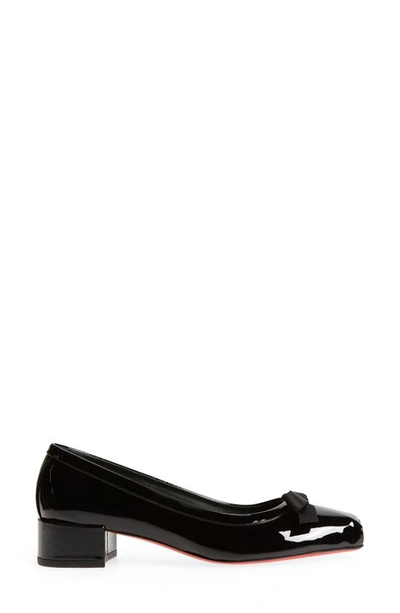 Christian Louboutin Mamaflirt 30 Bow-detailed Patent-leather Pumps In B439 Black