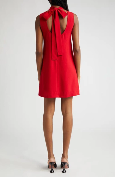 Shop Staud Quant Mock Neck Shift Dress In Ruby
