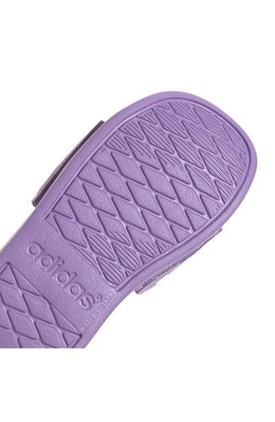 Shop Adidas Originals Kids' Adilette Comfort Slide Sandal In Violet Fusion/ Matte Silver