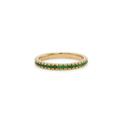 Shop Roxanne First Garnet Eternity 14kt Gold Ring In Green