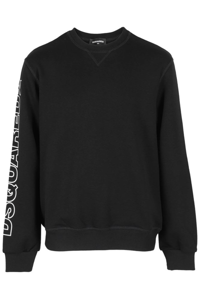 Shop Dsquared2 Kids Logo Printed Crewneck Sweatshirt In Black