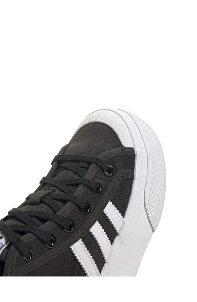 Shop Adidas Originals Nizza Mid Top Platform Sneaker In Black/ White/ Black