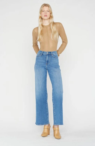 Shop Frame Le Slim Palazzo Ankle Jeans In Drizzle