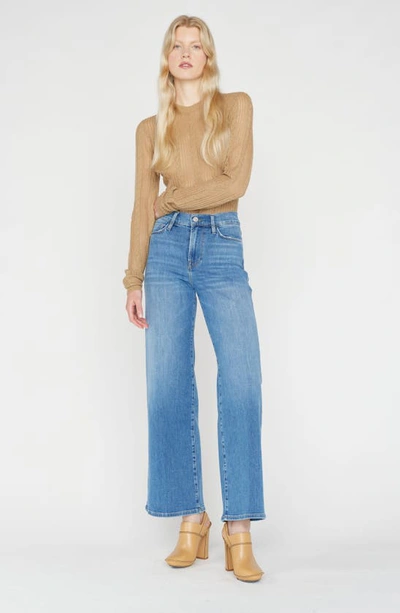 Shop Frame Le Slim Palazzo Ankle Jeans In Drizzle