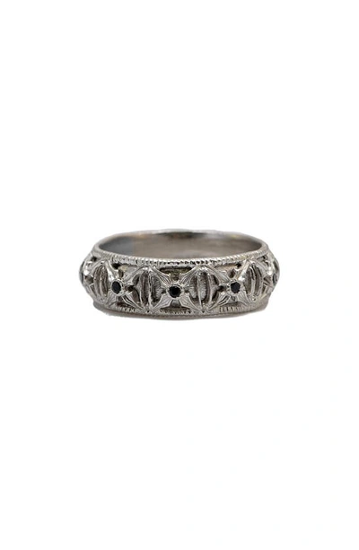 Shop Armenta Romero Black Sapphire Ring In Silver