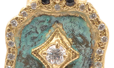 Shop Armenta Artifact Shield Pendant Charm In Green