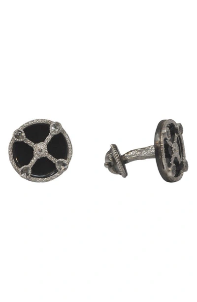 Shop Armenta Romero Sapphire & Diamond Cuff Links In Black