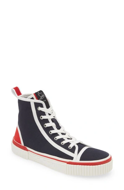 Christian Louboutin Pedro Donna High-top Sneakers In Marine | ModeSens