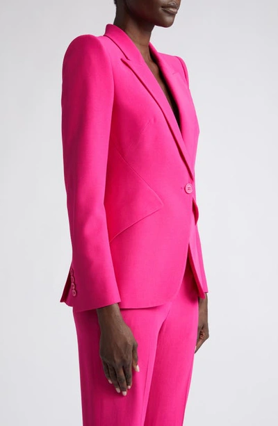 Shop Alexander Mcqueen Leaf Crepe Jacket In 5033 Orchid Pink