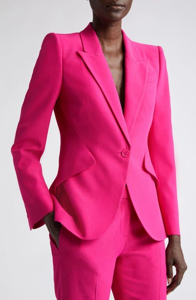 Shop Alexander Mcqueen Leaf Crepe Jacket In 5033 Orchid Pink