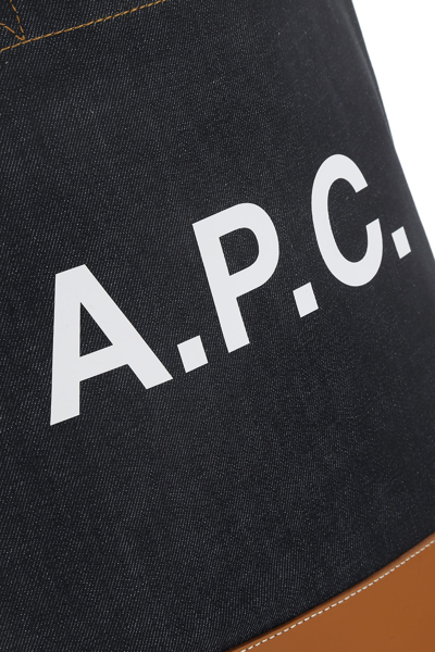 Apc A.p.c. Dark Blue Denim Handbag