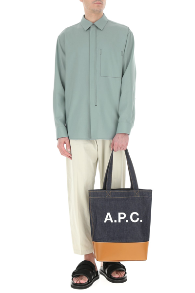 Apc A.p.c. Dark Blue Denim Handbag