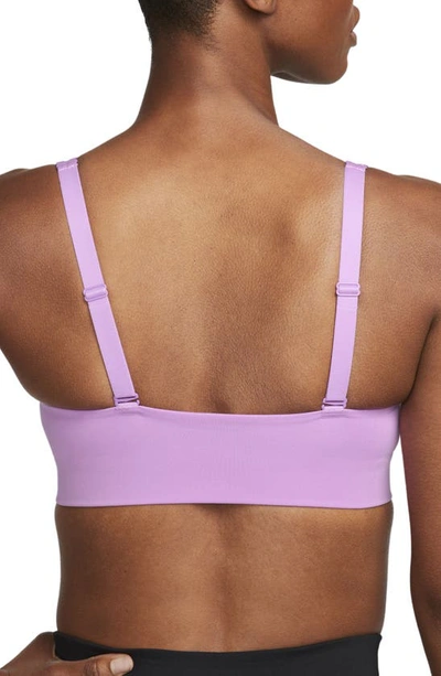 Shop Nike Dri-fit Indy Padded Strappy Cutout Medium Support Sports Bra In Rush Fuchsia/ Purple Ink