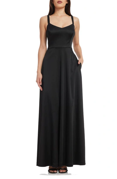 Shop Dress The Population Nina Fit & Flare Gown In Black