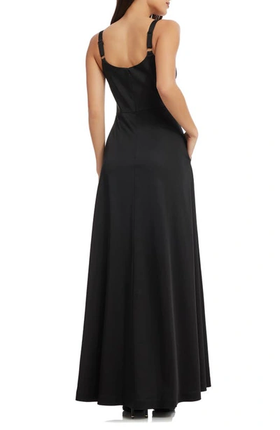 Shop Dress The Population Nina Fit & Flare Gown In Black