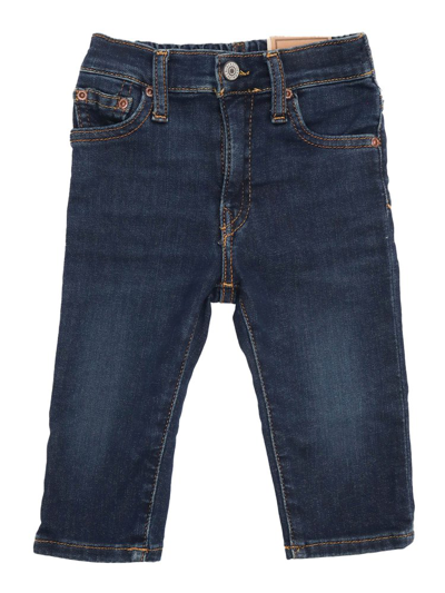 Shop Ralph Lauren Kids Elasticated Waist Jeans In Blue