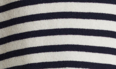 Shop Khaite Viola Stripe Cashmere Sweater In Ivory/ Navy Stripe