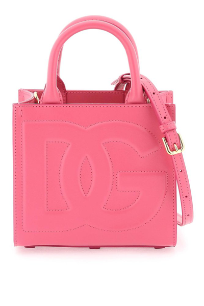 Shop Dolce & Gabbana Dg Embossed Mini Tote Bag In Pink