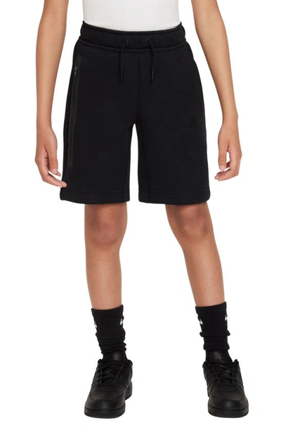 Shop Nike Sportswear Tech Fleece Shorts In Black/ Black/ Black