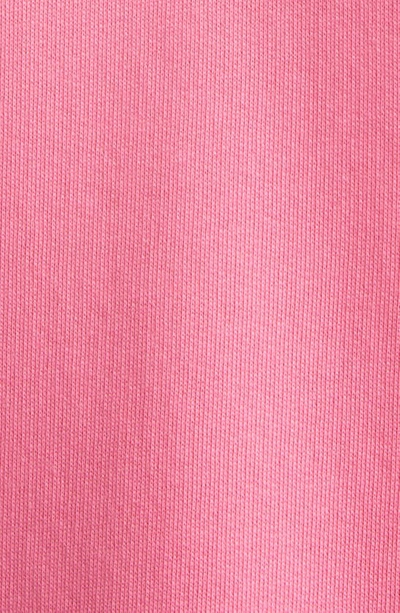 Shop Acne Studios Fairah Face Patch Oversize Cotton Sweatshirt In Bright Pink