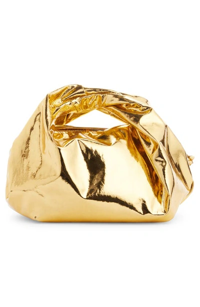 Shop Dries Van Noten Twisted Top Handle Bag In Gold 954