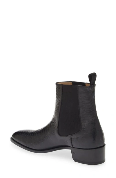 Tom Ford Alec Croc-effect Leather Chelsea Boots In Black