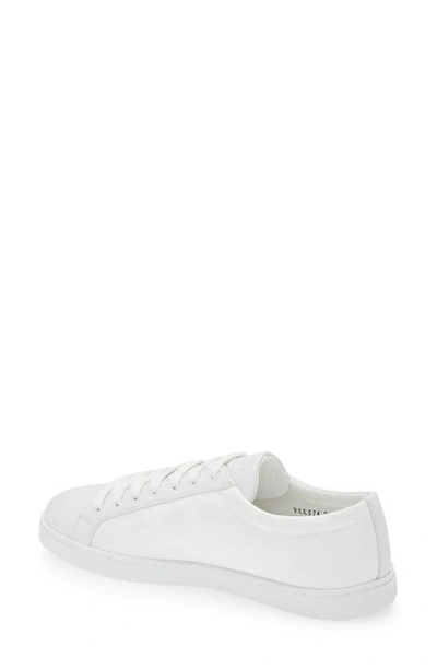 Prada Brushed Leather Low-top Sneakers In Bianco