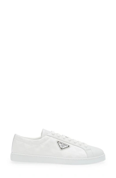 Shop Prada Lane Triangle Logo Sneaker In Bianco
