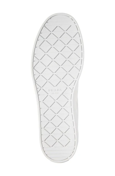 Prada Brushed Leather Low-top Sneakers In Bianco