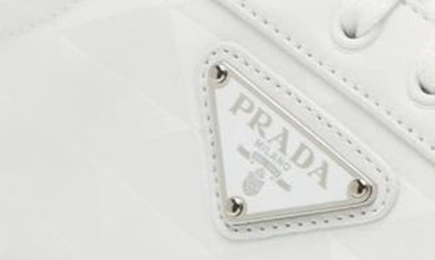 Shop Prada Lane Triangle Logo Sneaker In Bianco