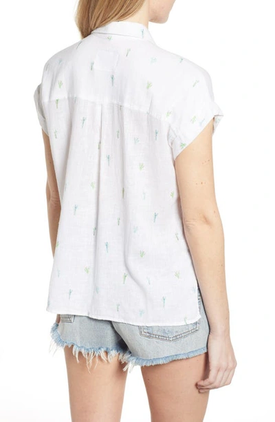 Shop Rails Whitney Print Shirt In White Watercolor Cactus