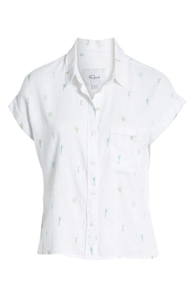 Shop Rails Whitney Print Shirt In White Watercolor Cactus