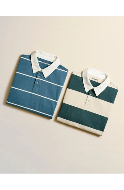 Shop Madewell Rugby Short Sleeve Polo In Ocean