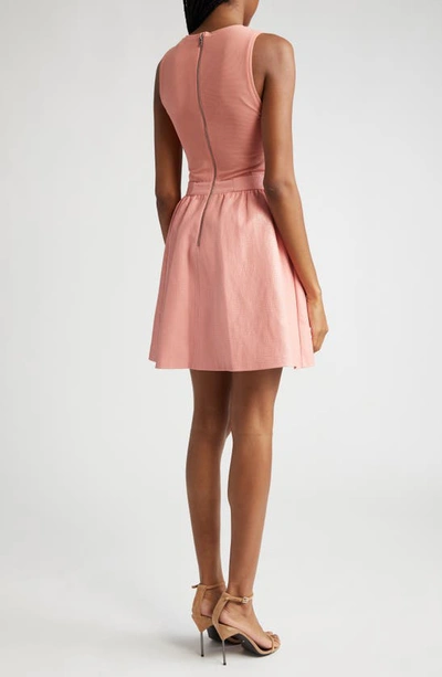 Shop Alice And Olivia Chara Mixed Media Sleeveless Dress In Rose