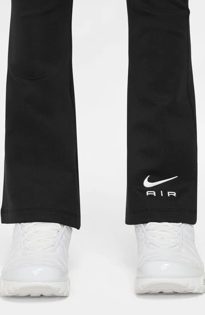 Shop Nike Kids' Air Essential High Waist Flare Leggings In Black/ White
