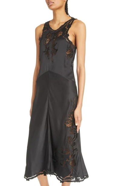 Shop Isabel Marant Jadel Open Back Stretch Silk Dress In Black