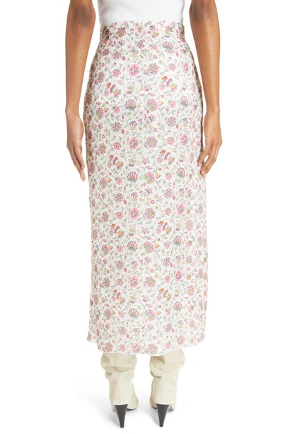Shop Isabel Marant Lisanne Floral Skirt In Ecru